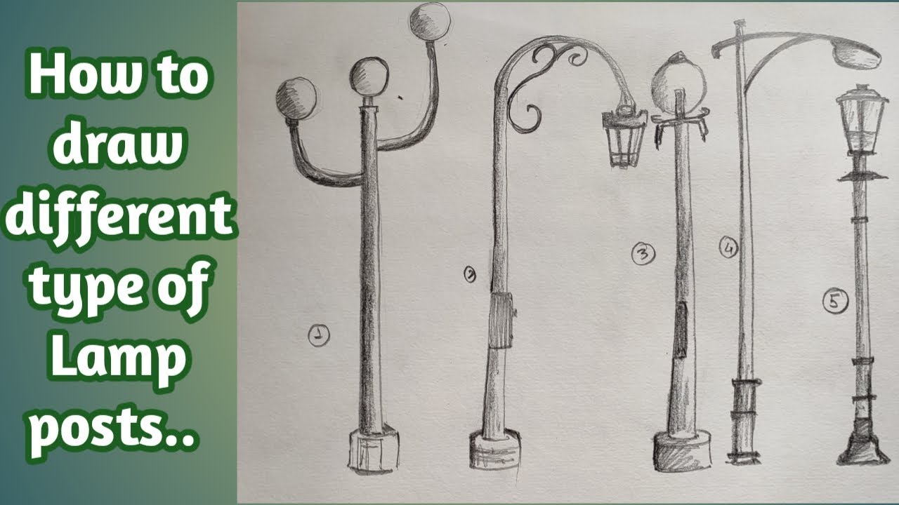 How to draw different types of Lamp post.. By Draw with Avijit