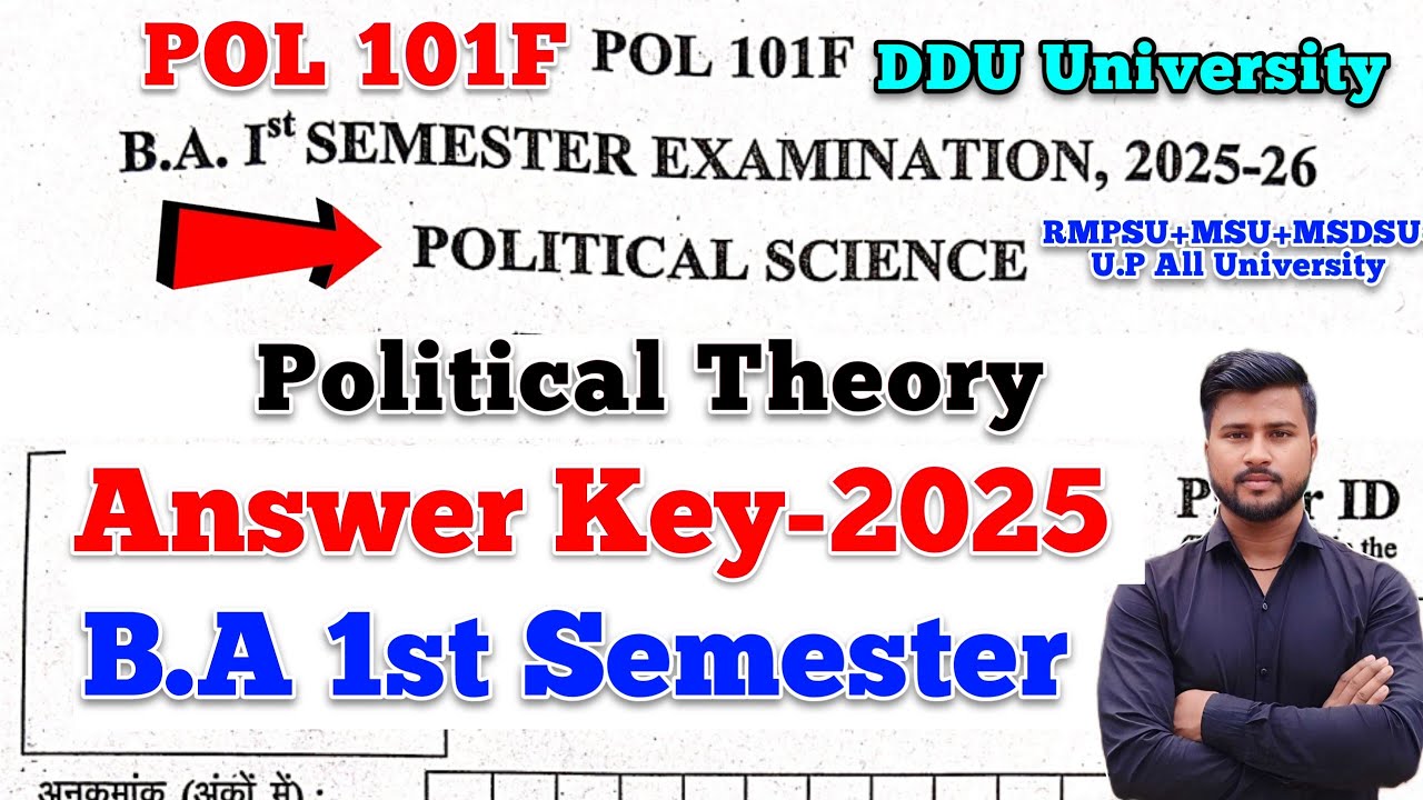 POL 101f answer key today | ba 1st semester political theory answer key 2025 | ddu university 