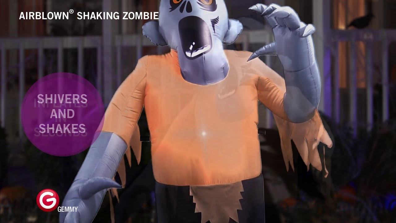 6' Airblown Shaking Zombie Halloween Inflatable