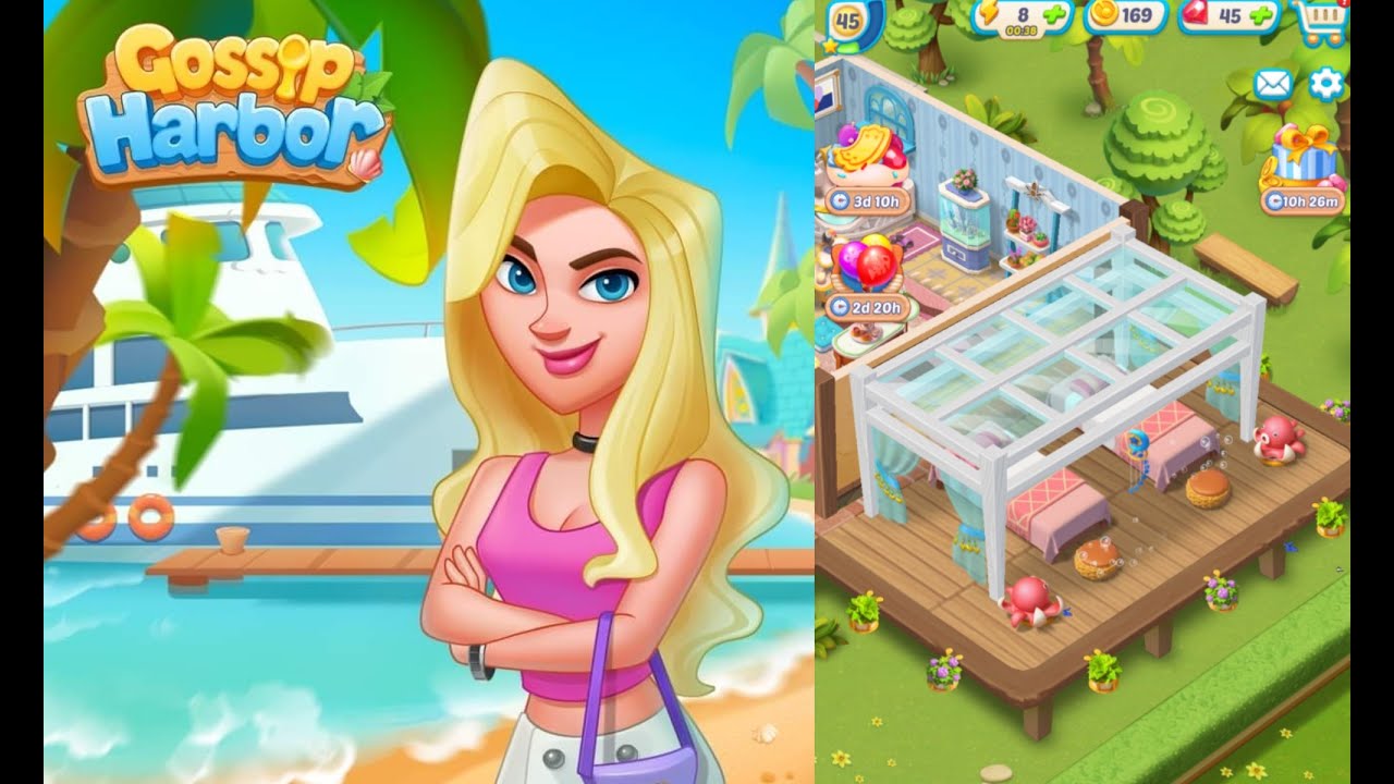 Gossip Harbor : Merge Game /🍰☕️ Day 47 Level 44-45 Part 47🥖🍞