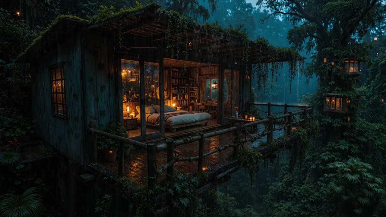🌧️ 24/7 Cozy Rain Night – Sleep Instantly || 🌧️ Live Rain Falling – Cozy Background Ambience 24/7