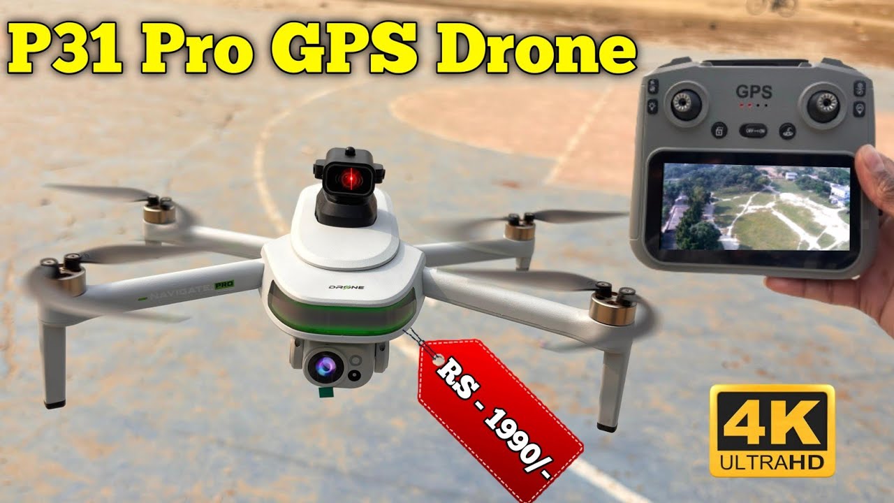 P31 PRO Drone Camera With Touch Screen Remote & 3 PowerFull Batterys | Best Dual Camera Foldable Dro