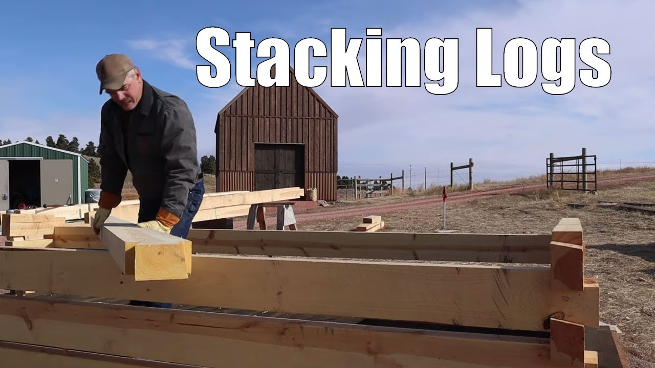 Dovetail Log Cabin Work - Stacking Logs