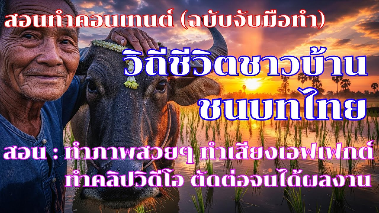 สอนใช้ ai ทำคอนเทนต์ “วิถีชนบทไทย” จับมือทำตั้งแต่มือใหม่: ภาพสวย–เสียงสมจริง–คลิปสวยงาม–ตัดต่อจบ