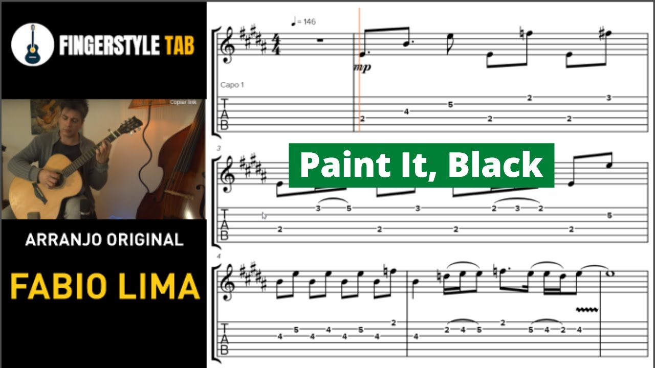 PAINT IT, BLACK / INTERNACIONAL / FINGERSTYLE TAB / COVER INSPIRAÇÃO / FABIO LIMA