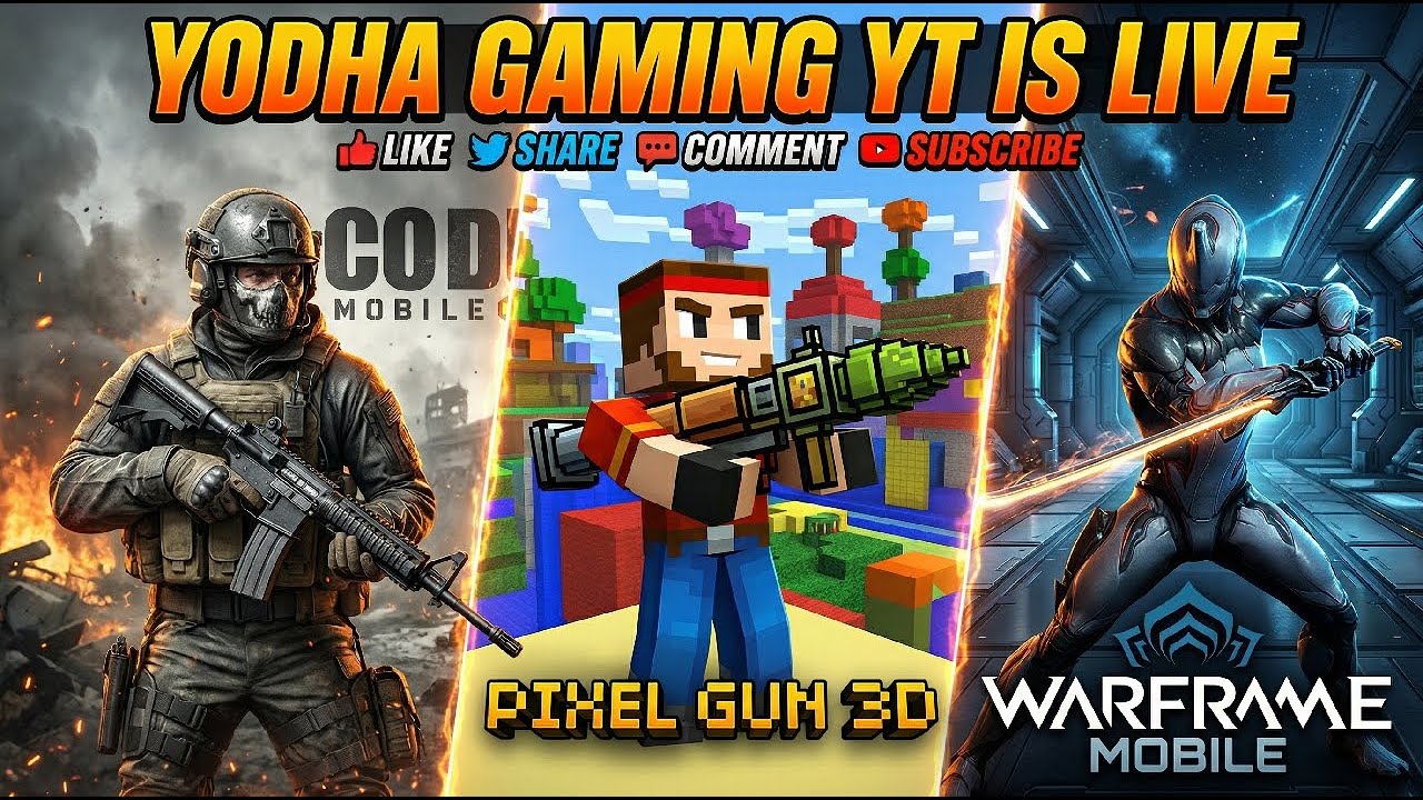 🔴|| LIVE|| CALL OF DUTY MOBILE WARFRAME MOBILE GAMEAND PIXEL GUN 3D GAMEPLAY WITH YODHA LIVE