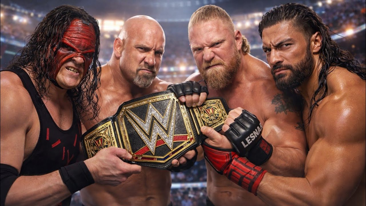 FULL MATCH- kane vs golberg vs Roman Reigns vs brock Lesnar _4 way championship match
