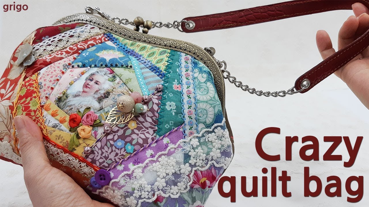 [퀼트] 크레이지 퀼트 프레임 가방 만들기_Crazy quilt bag