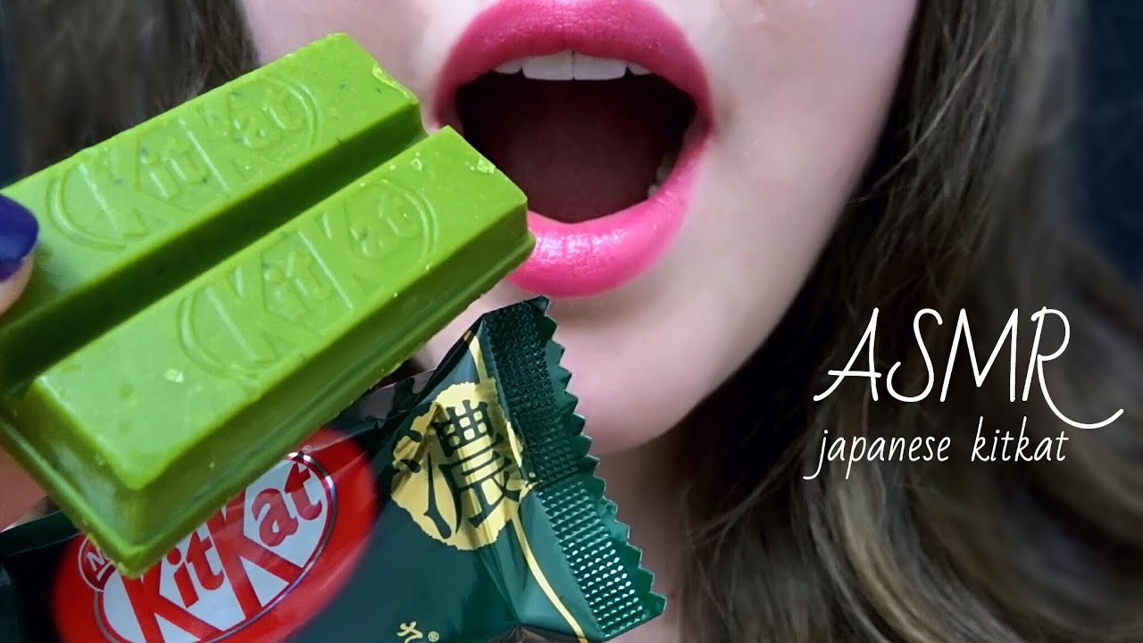 ASMR Japanese Green Tea KitKat Bars ~ SATISFYING Eating Sounds!