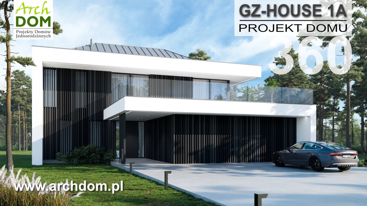 Nowoczesny dom piętrowy GZ-HOUSE 1A EKO – spacer wokół domu I ArchDOM Projekty Domów