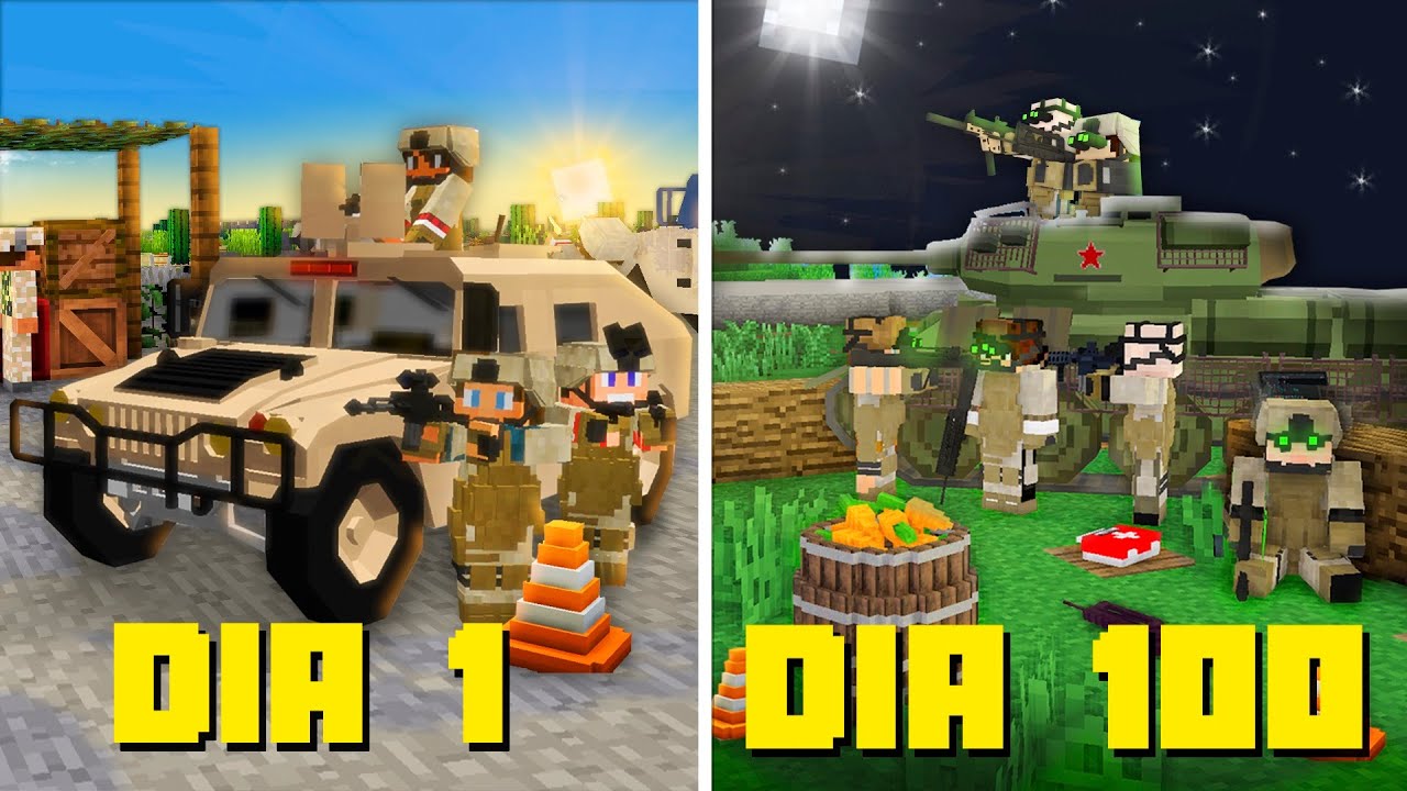 SOBREVIVI 100 DIAS COMO SOLDADO na GUERRA - MINECRAFT O FILME