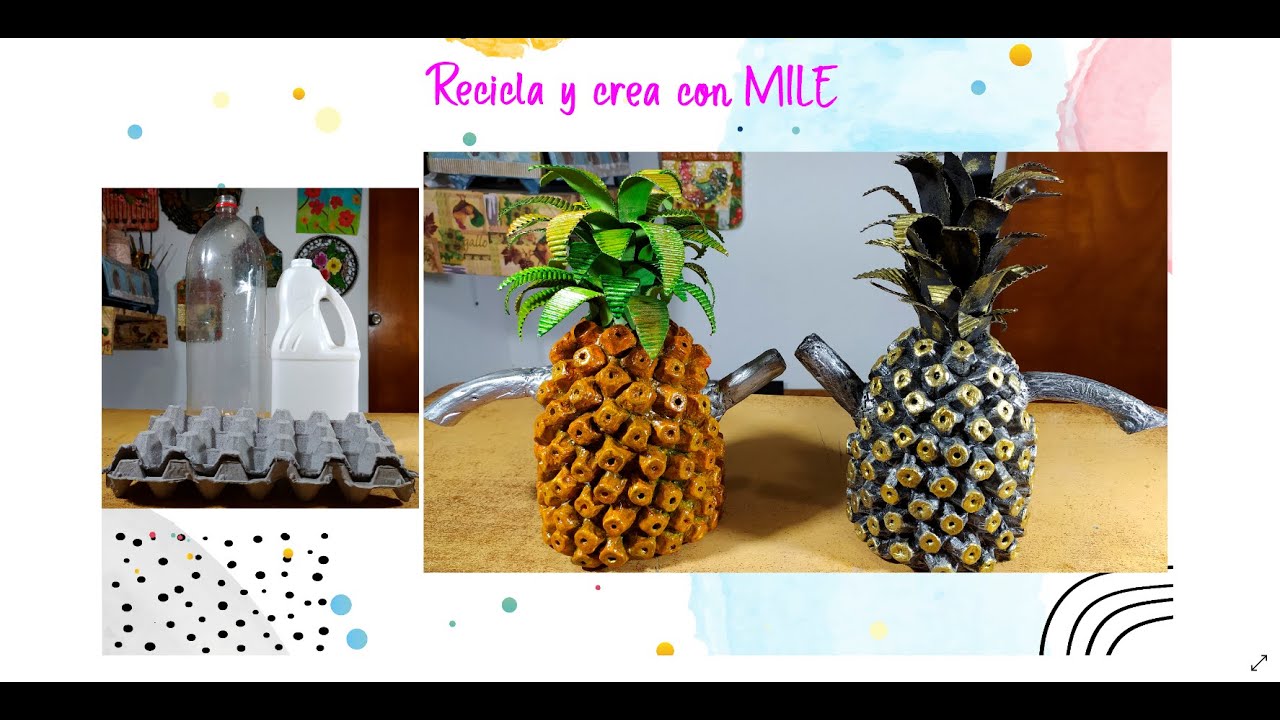 HACIENDO UNA PIÑA CON CANASTAS DE HUEVO E INDUIDO PLÁSTICO!! CON ESTILO CAFETERA