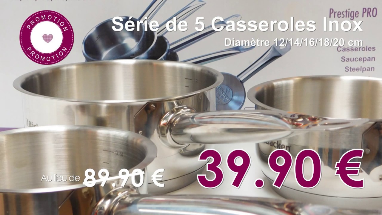 Promo Lot de Casseroles Inox