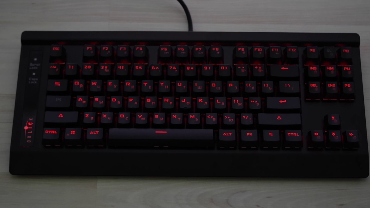 Пример работы клавиатуры Oklick 930G V2 Iron Edge