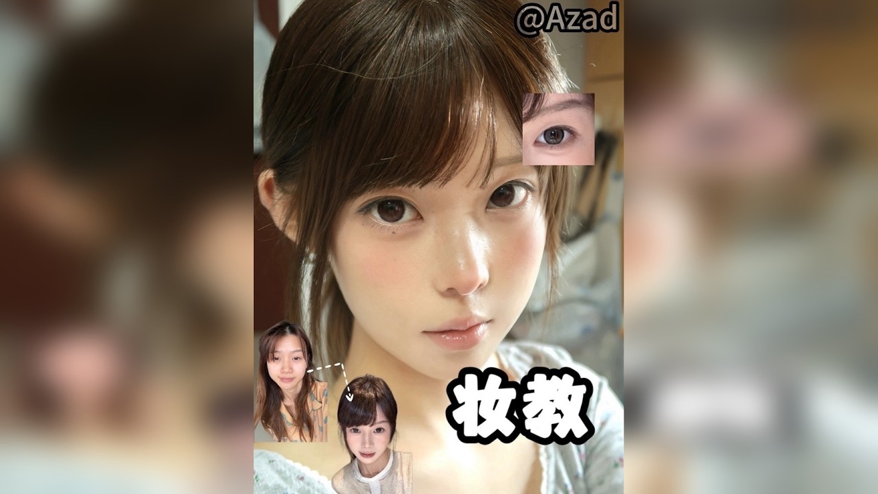 妆教｜日系透明感妆容 新手党手残党都给学这个日系透明感妆容，上镜好看到失语！一拍一个出片！