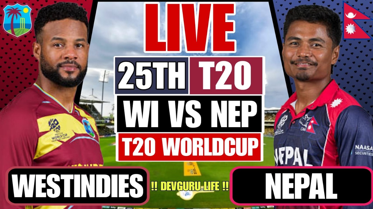 West Indies vs Nepal, 25th Match, Group C, ICC Men's T20 World Cup 2026 - Commentary