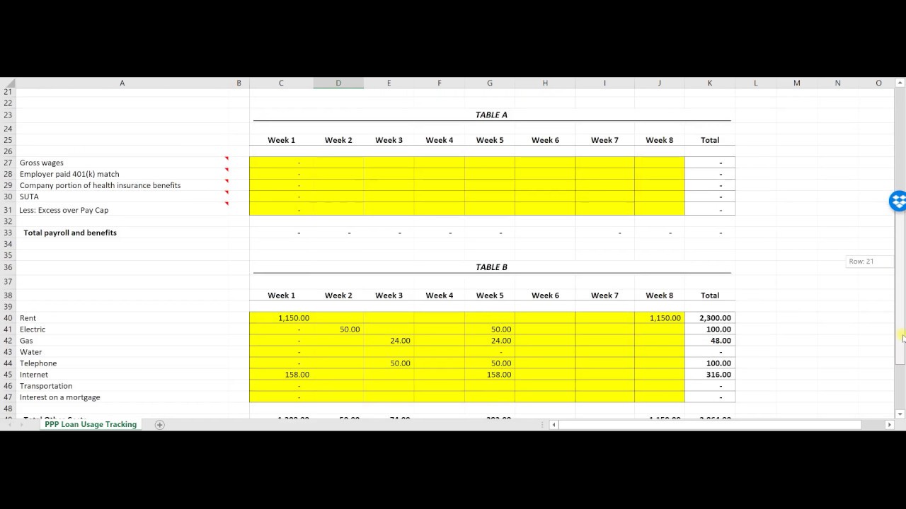 How to Track PPP Loan Expenses (Spreadsheet Provided) - Sole Proprietor & Independent Contractors