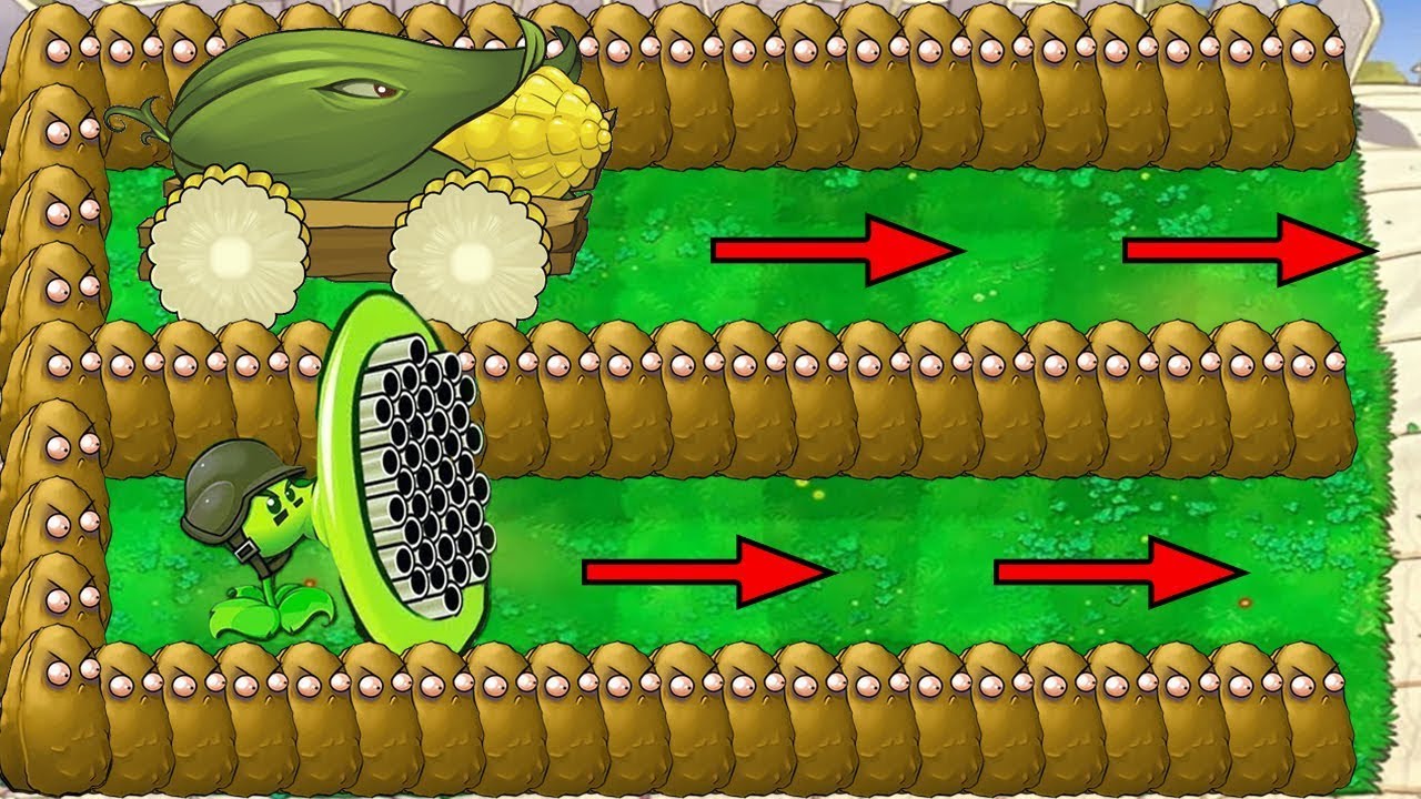 Cob Cannon & Gatling Pea vs Gargantuar Army and Dr. Zomboss | Plants vs Zombies Hack Battle