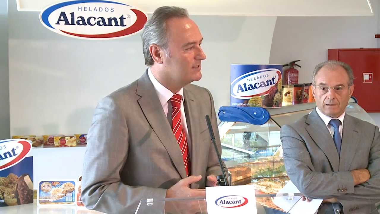 Alberto Fabra visita la empresa Helados Alacant