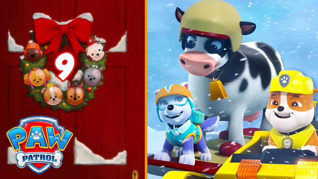 Valparna räddar kon som fastnat i snön! | PAW Patrol: 12 dagar till jul | 9 dagar kvar! | På Svenska