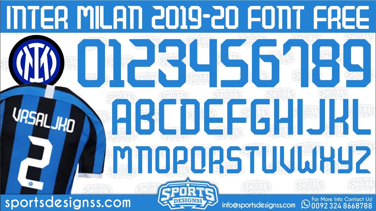 FREE DOWNLOAD: Inter Milan 2019-20 Football Font by Sports Designss