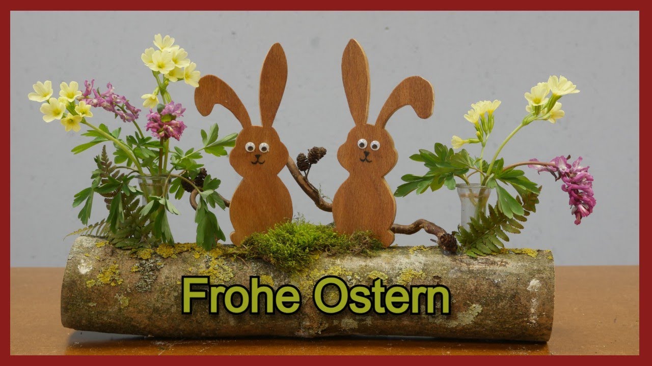Osterdeko / Dekupiersägearbeit / Hasen aus Holz