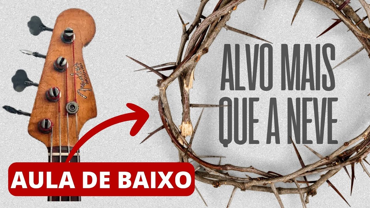 aprenda como tocar o hino Alvo mais que a neve | aula de contrabaixo