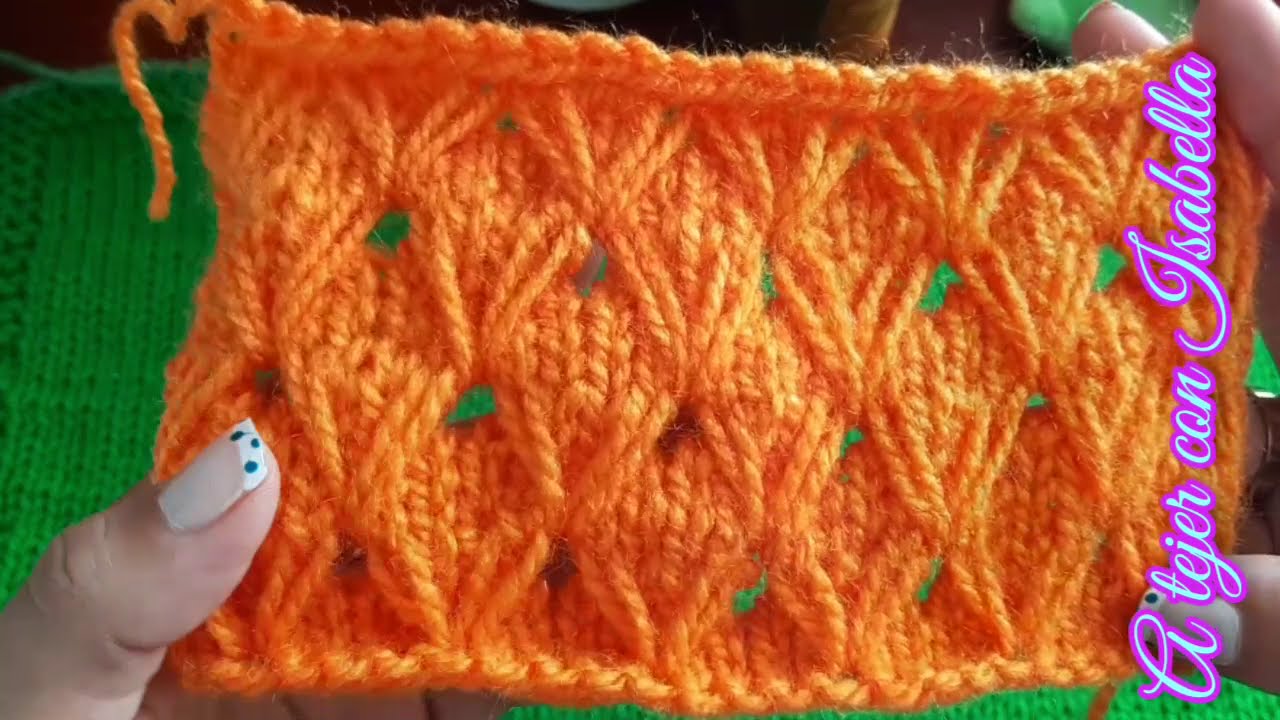 TEJER CON DOS AGUJAS Rombos doble linea FACIL PARA PRINCIPIANTES (paso a paso)TUTORIAL COMPLETO