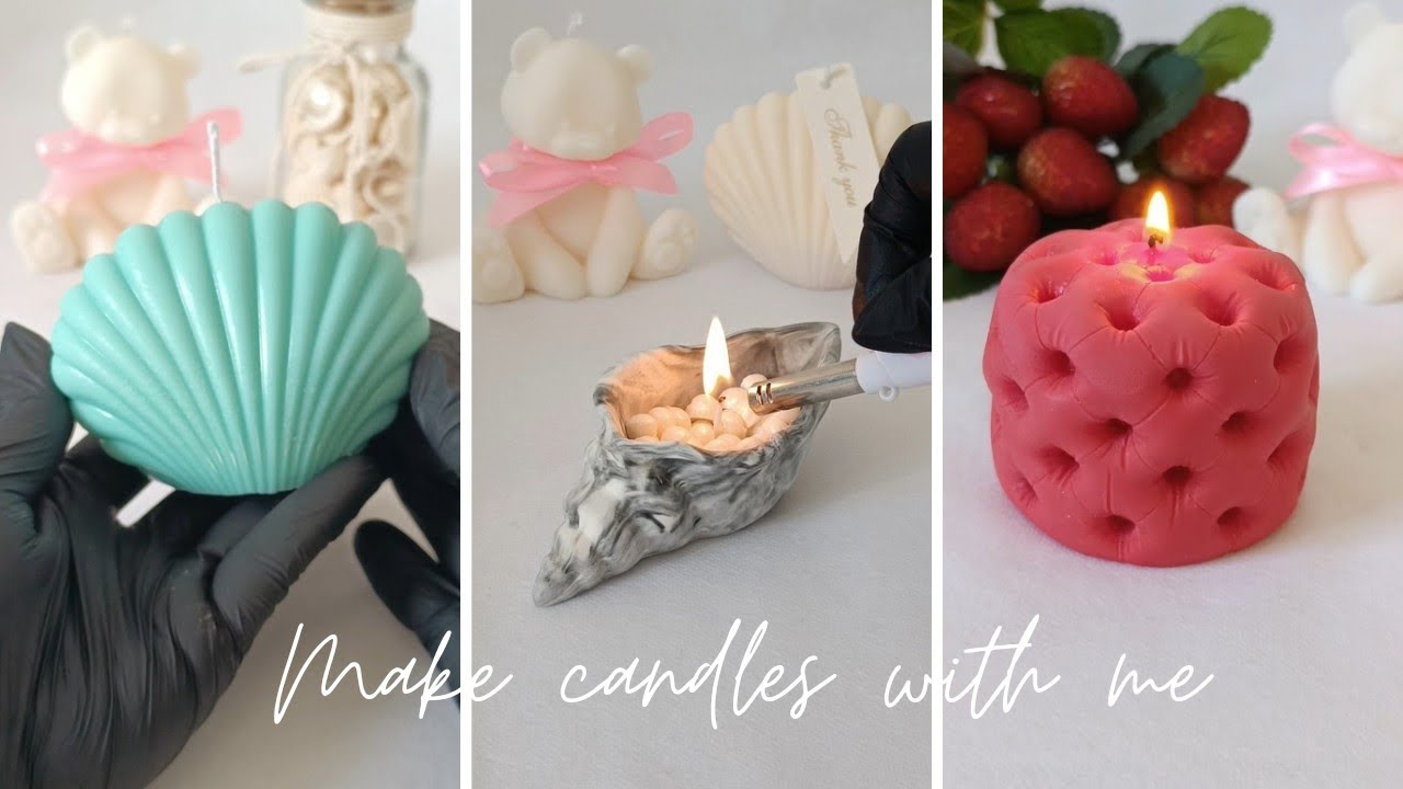 CANDLE MAKING COMPILATION #8 🐚✨ MAKE CANDLES WITH ME 