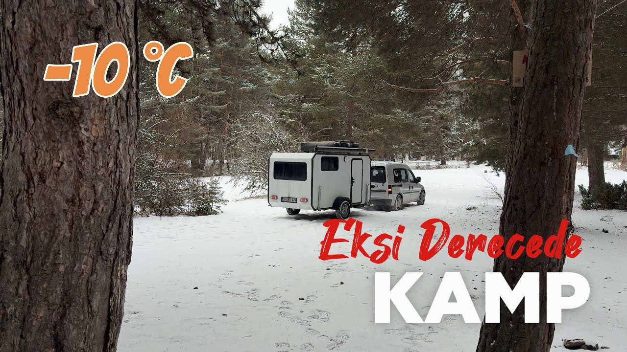 Çamkoru'da -10 Derece Soğukta Kamp! I Karda Karavan Kampı ❄️🐟🔥