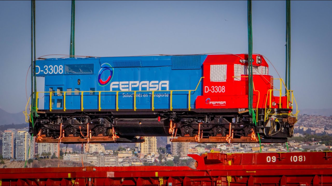 Llegan nuevas locomotoras para Chile - Puerto de Valparaíso (EMD SD-40)