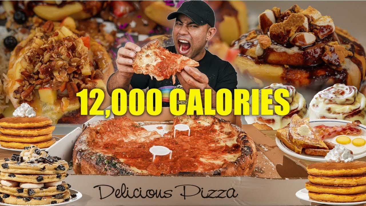 12,000 Calorie UNLIMITED Cheat Day | Munchy's DEEP DISH PIZZA Cheese Pull 😍