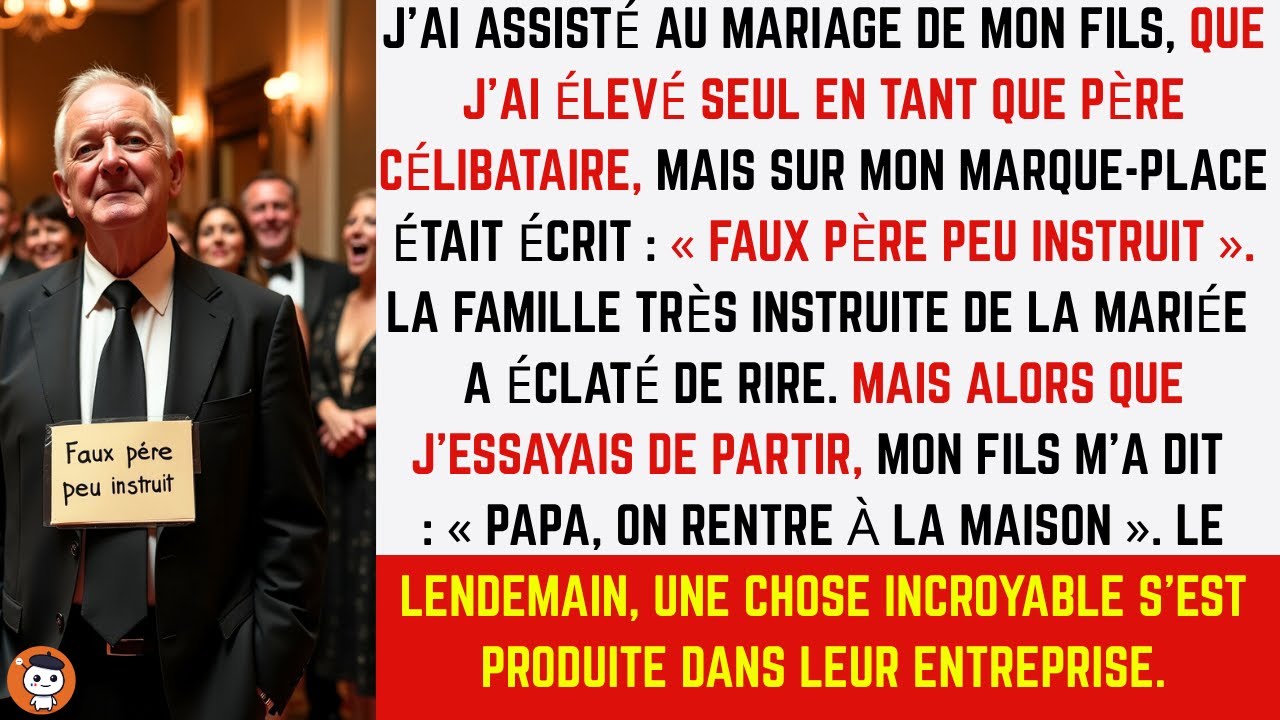 Au mariage de mon fils, mon marque-place disait « Faux père peu instruit »… alors il a réagi.