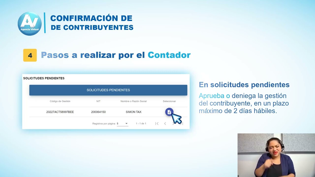 Video tutorial de confirmaci&oacute;n de contadores desde la Agencia Virtual.