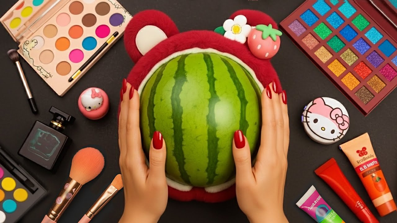 ASMR maquiagem na melancia ⭐️ Coisa de maquiagem satisfatória  Compilado 30 de out  de 2025
