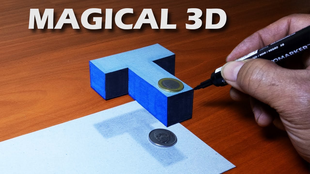 Easy!! How To Draw 3D Floating Letter 