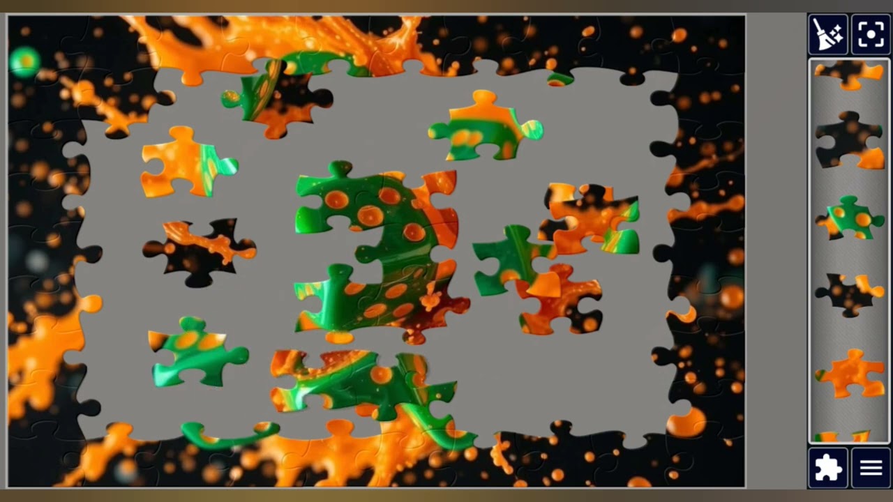 Green Dice in Fiery Splash💥🎲🟩🧩 amazing jigsaw puzzle 🧩//@jigsawpuzzle45