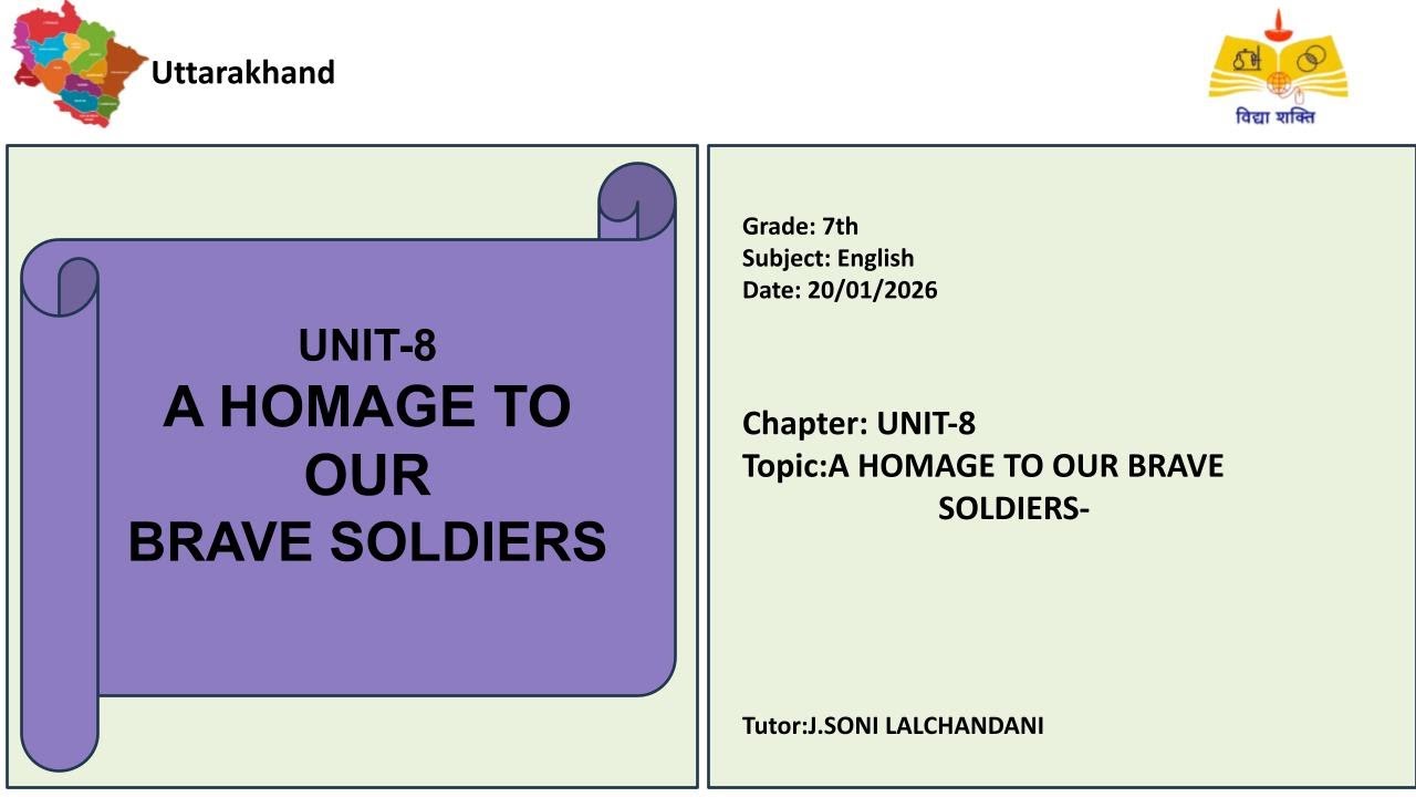 (07th English UK)A HOMAGE TO OUR BRAVE SOLDIERS