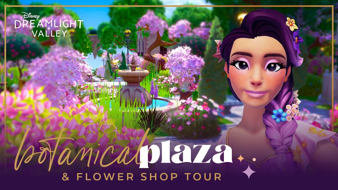 A BEAUTIFUL Botanical Plaza & Flower Shop Tour | Dreamlight Valley