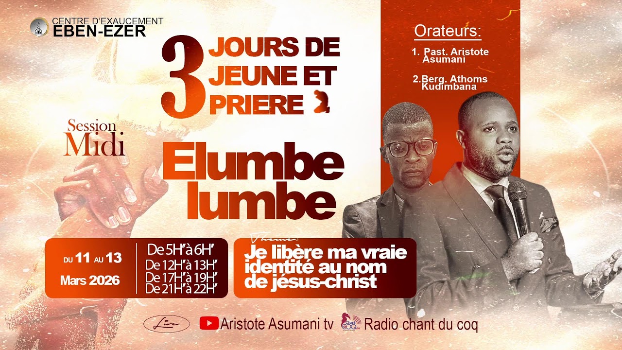 MIDI ELUMBE LUMBE. 3 ДНЯ ПОСТА И МОЛИТВЫ. ТЕМА: Я ОСВОБОЖДАЮ СВОЮ ИДЕНТИЧНОСТЬ ВО ИМЯ ИИСУСА ХРИСТА.