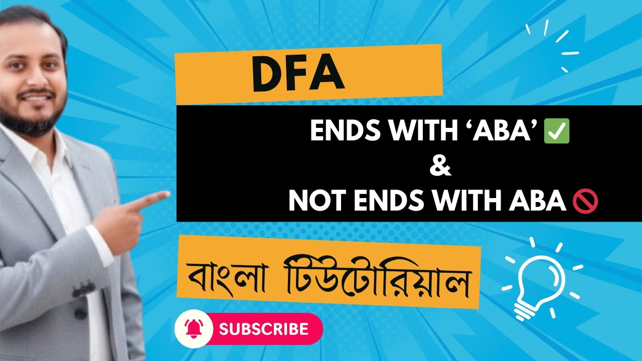 Design DFA ending with aba | Theory of Computation Bangla Tutorial