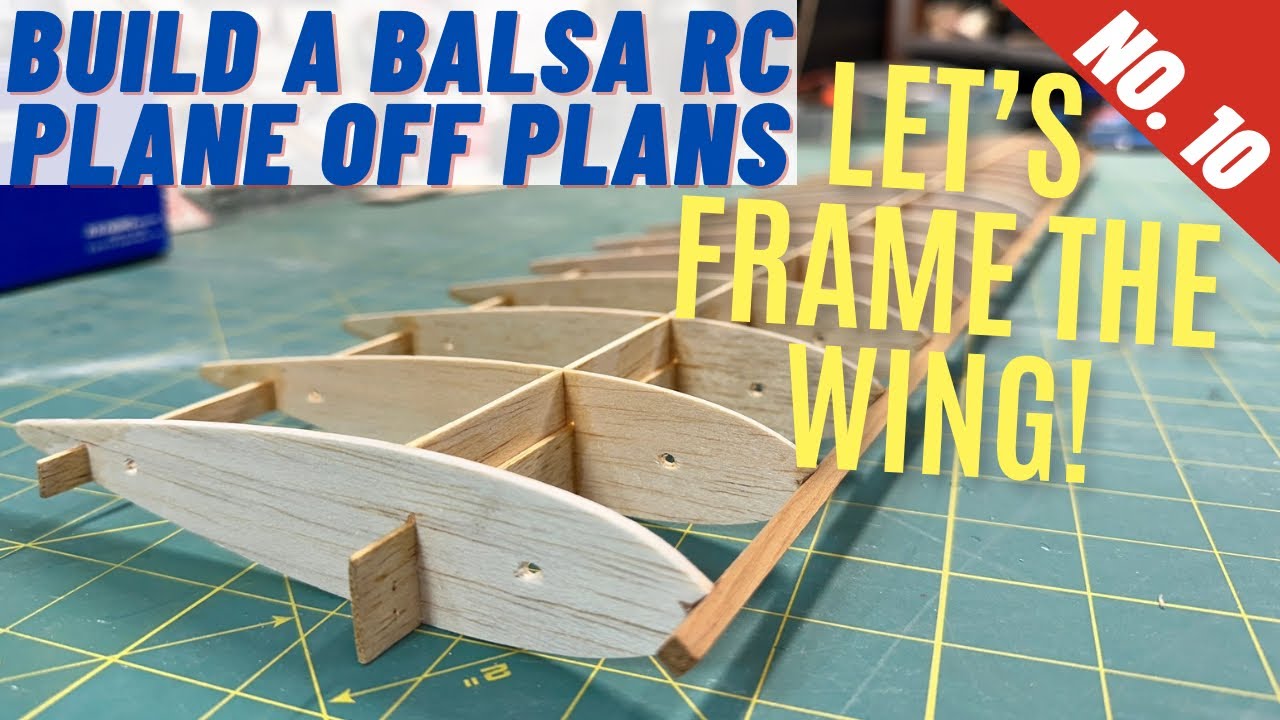 How to Build a Balsa RC Plane Off Plans: No. 10, Framing the wing, spars and wing ribs