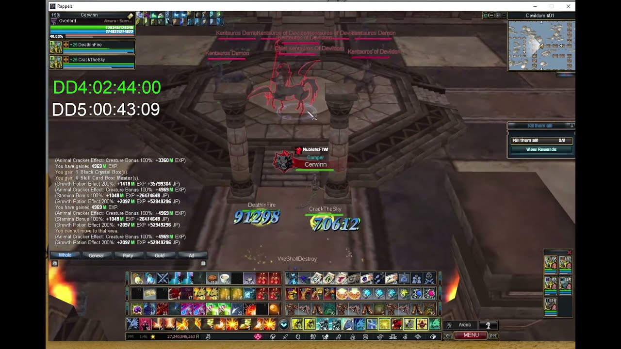 Rappelz Overlord Solo DD4-5-6 (190 Lvl)