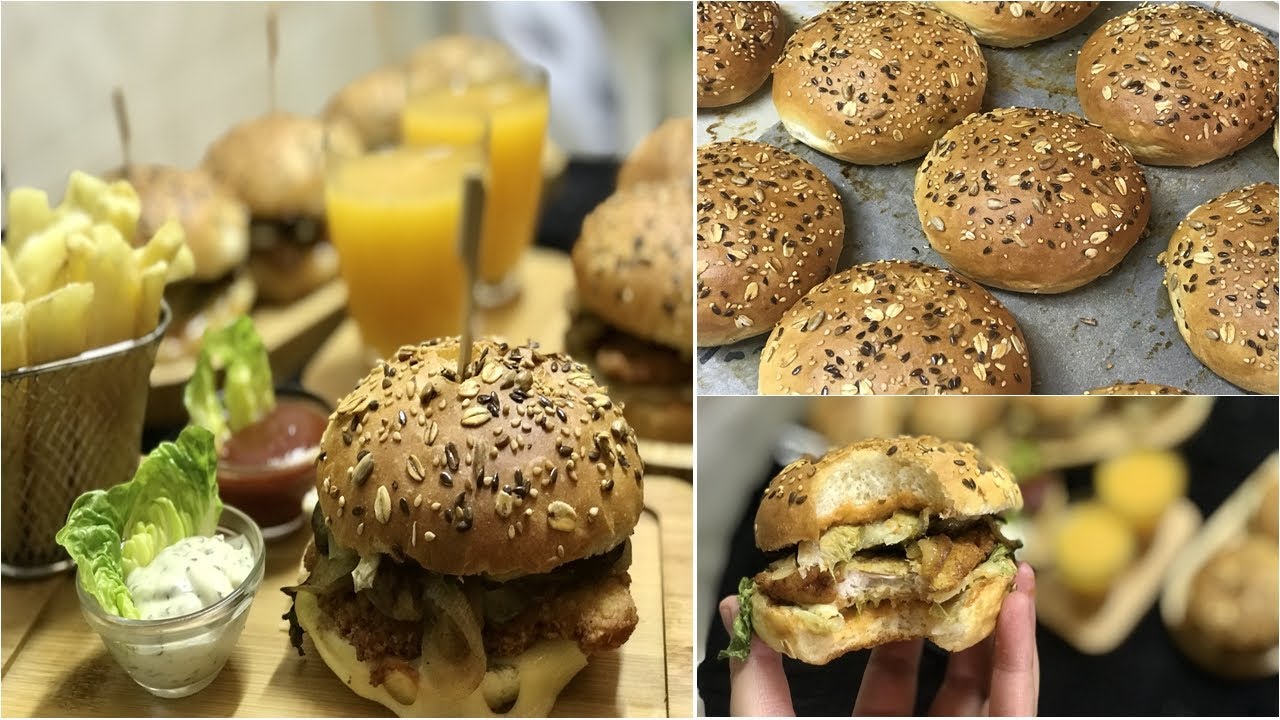 سندويش برجر burger سهل التحضير،لذيذ😋 بخبز ناجح 100% خفيف و رطيطب👌🏻