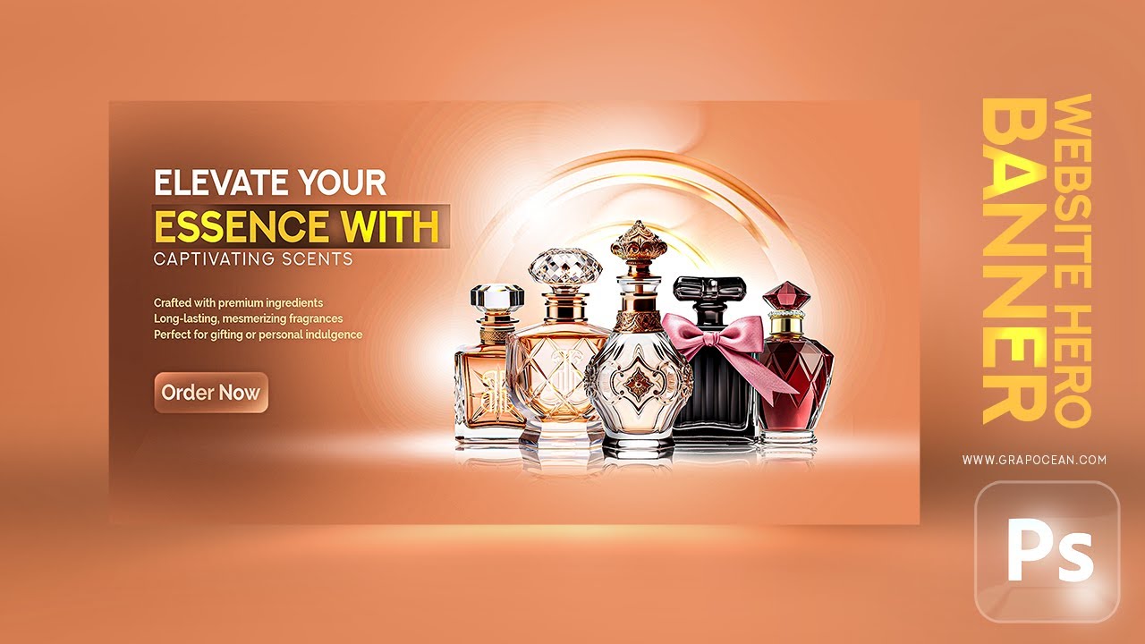 Luxury Beauty Product Hero Banner – Make Your Brand Unforgettable (Adobe Photoshop)