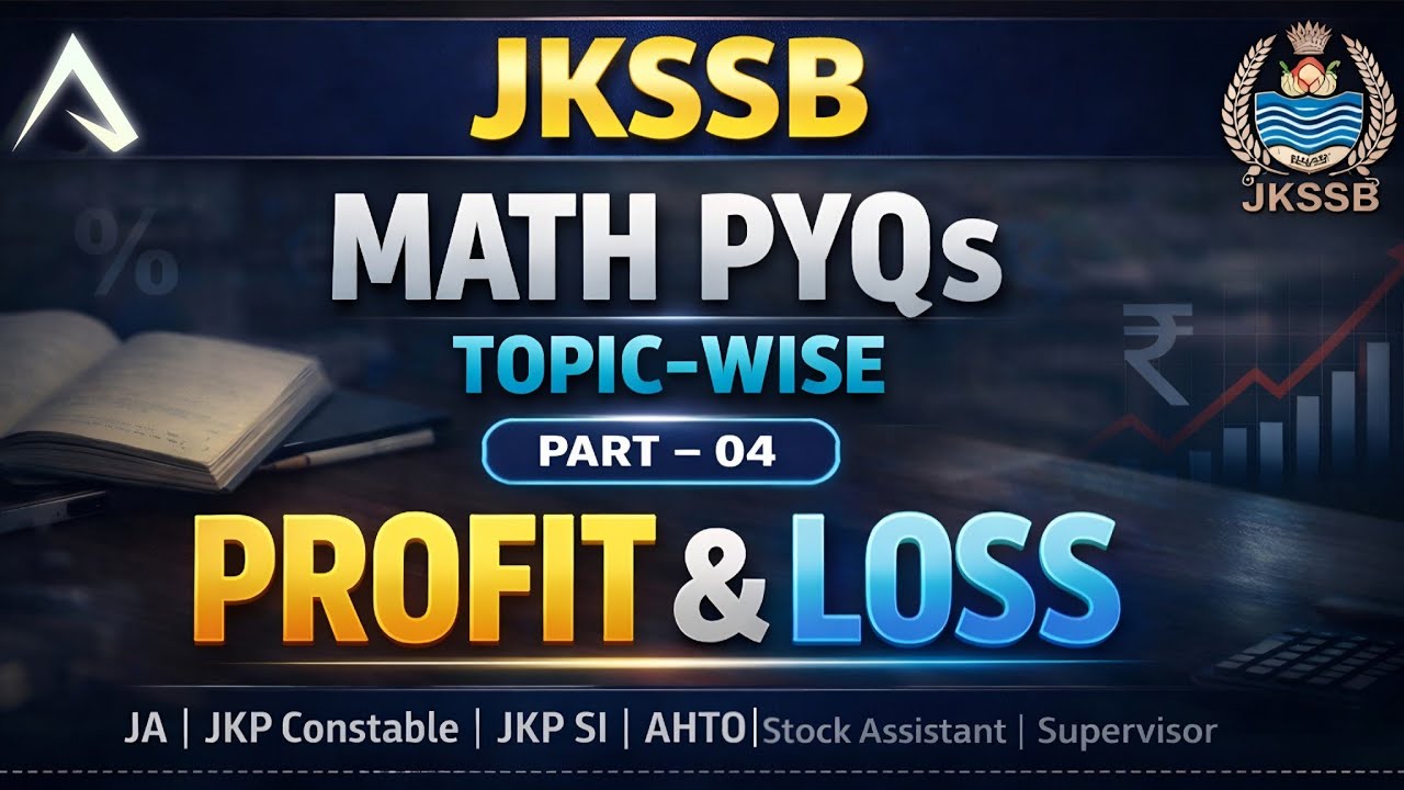 JKSSB Math PYQs Junior Assistant 04 | JKSSB Previous Year Questions Junior Assistant, JKP SI