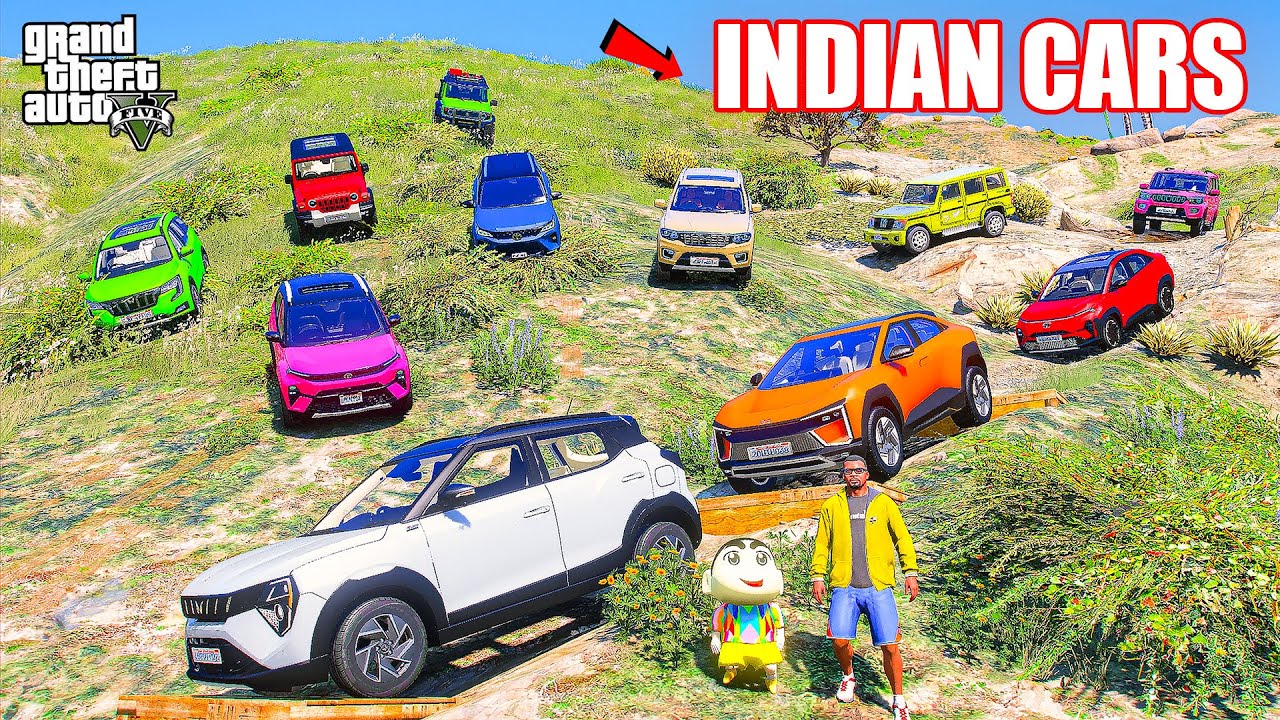 Franklin & Shinchan tried Crazy Offroad Test Challenge With Indian Cars in GTA 5