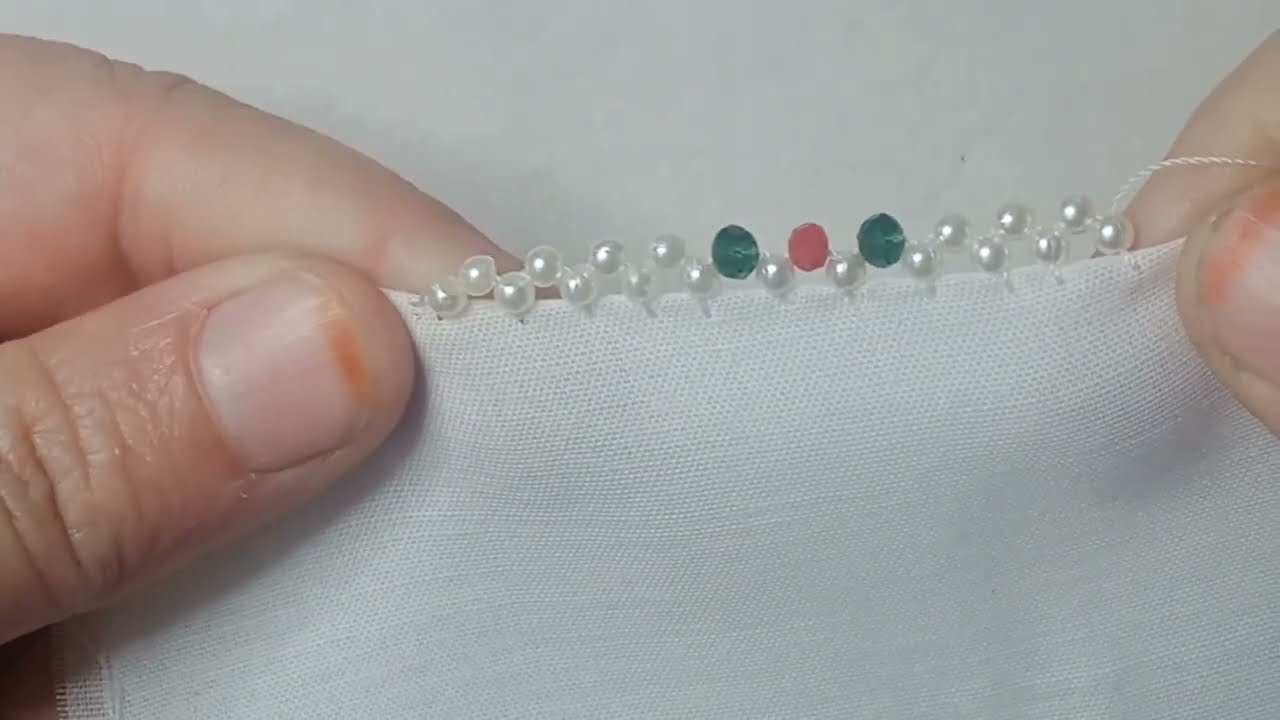 Easy & Quick Very Beautiful 👌Beads Border Design For Dupatta , Sleeves/