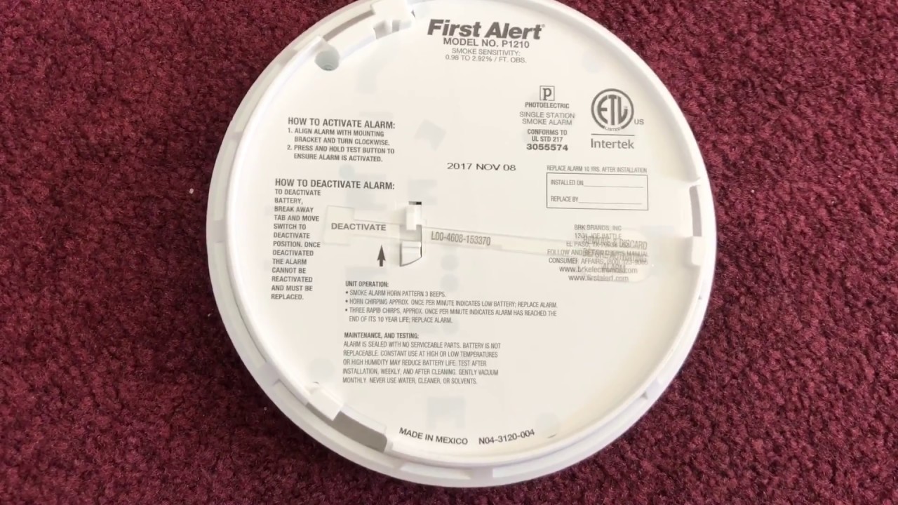 How to get the First Alert Model P1210 Smoke Detector to Activate