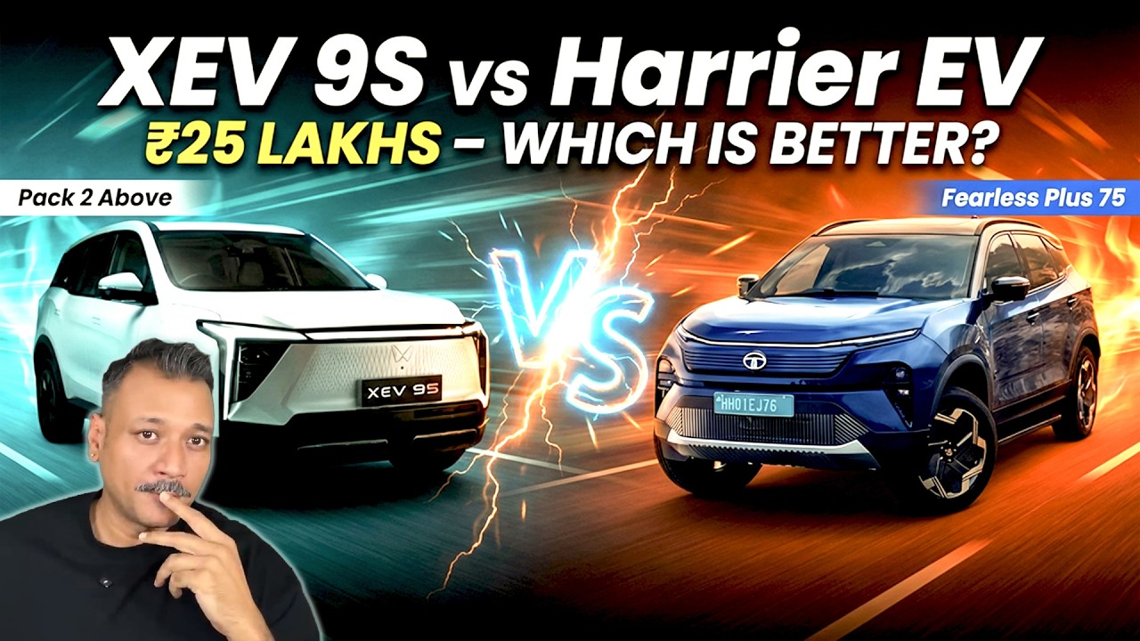 XEV 9S Pack 2 Above vs Harrier EV Fearless Plus 75 | ₹25L EV SUV Battle